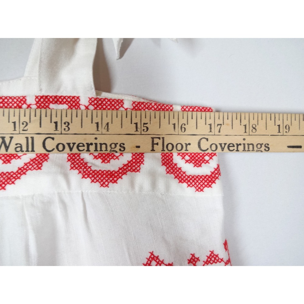 Milly Embroidered Linen Top Womens Small White Red Boho Folk Cami Festival - Picture 3 of 9
